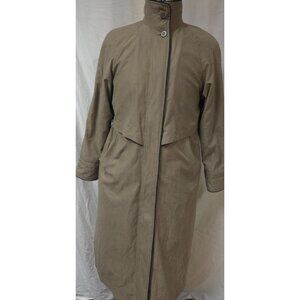 Utex Womens Sz 6 Beige Removable Fleece Plaid Liner Button Up Trench Coat